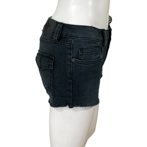 BCBG Black Cut Off Raw Hem Jean Shorts Size 25 - Picture 4 of 8